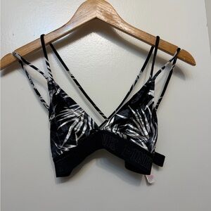 PINK Victoria's Secret Black and White Palm Print Bralette
